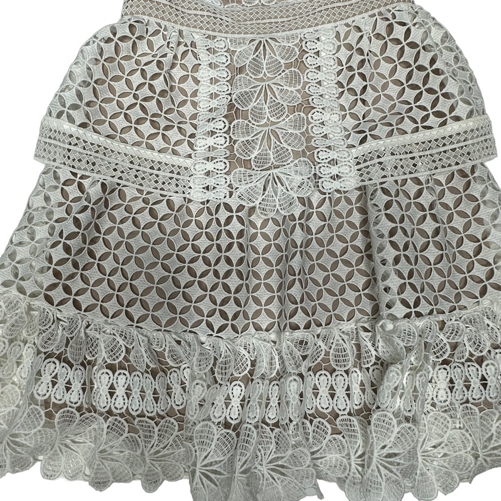 SELF-PORTRAIT Off-the-shoulder guipure Lace Mini Dress 2 ivory - Picture 11 of 16